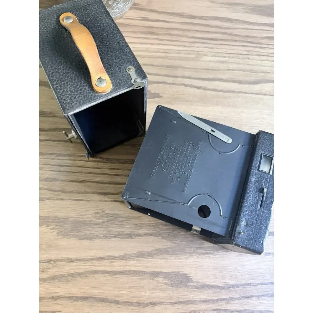 Antique 1909 Brownie Camera Kodak No 2 A Model B Box Camera With Leather Handle